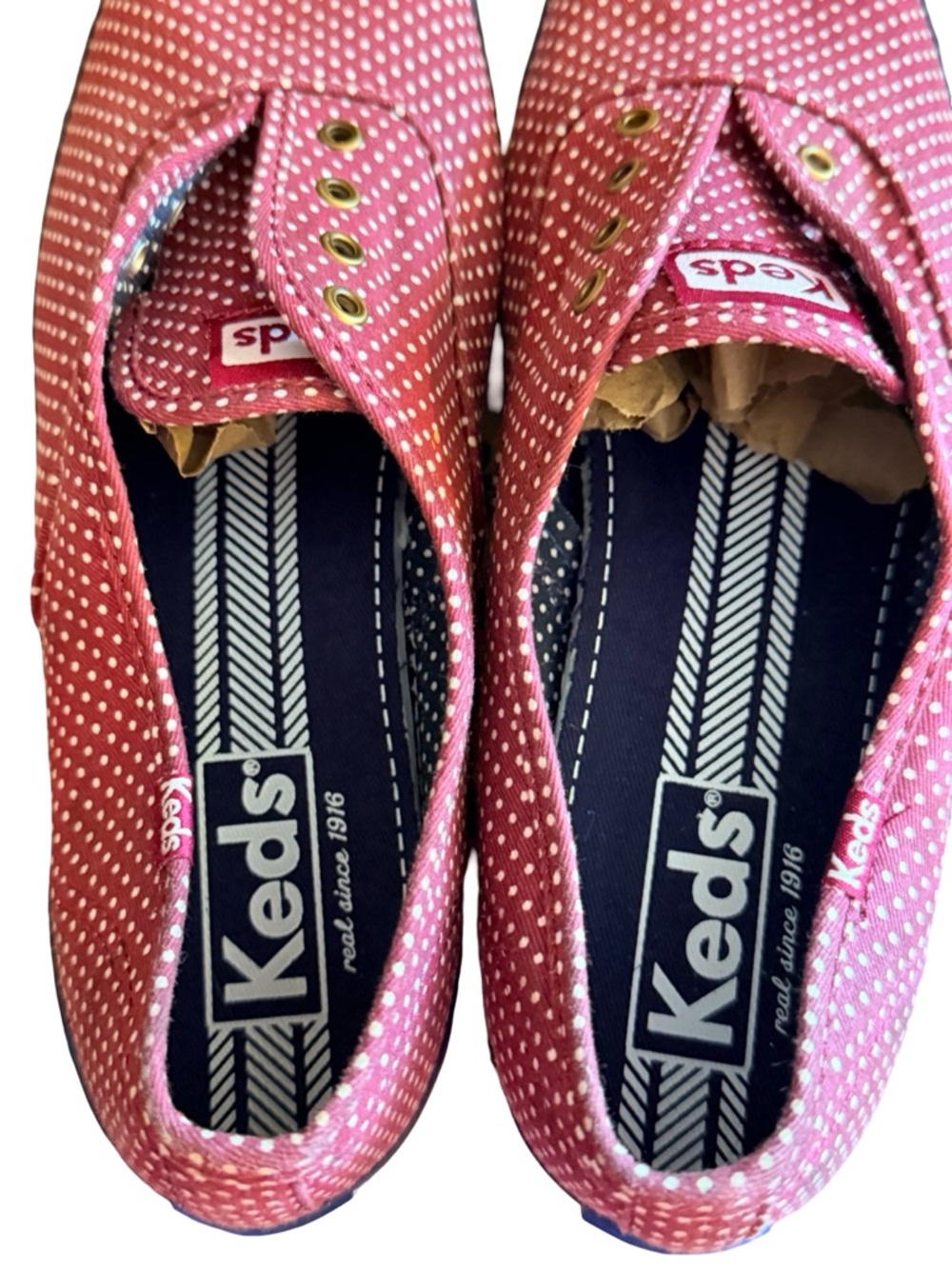 Keds Champion Red Polka Dot Slip-On Sneakers Women’s Size 9 Canvas - Picture 6 of 13